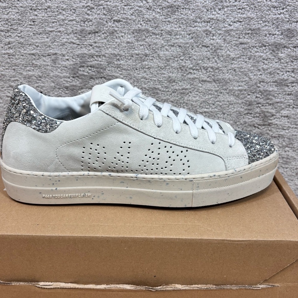 P448 S24THEA Woman Sz 41 EU (USA 10-10.5) Project Sustainability Leather Glitter